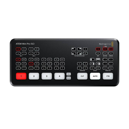 Seamlesss Bildmischer mit Streaming-Funktionen und abgestecktes Recording Blackmagic ATEM Mini Pro ISO